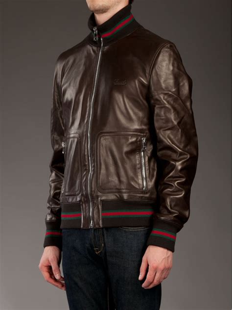 men gucci seleria|Gucci leather jacket men.